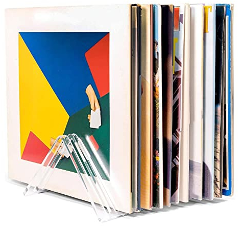 HUFFA Schallplattenaufbewahrung – durchsichtiger Acrylhalter – Premium-Design, speichert und unterstützt 12 Alben