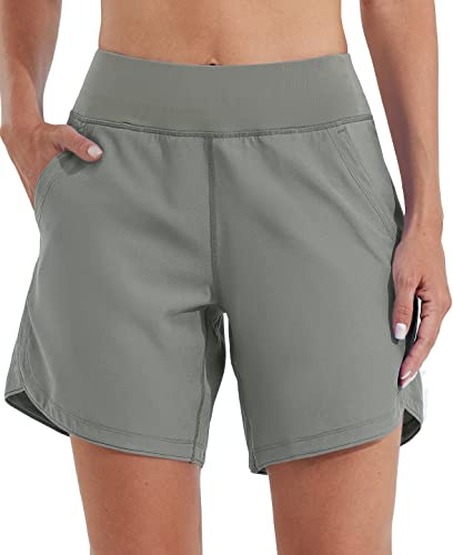 WILLIT Badeshorts Damen Badehose Schwimmen Boardshorts Schnelltrocknend Sommer Bikini Shorts High Waist Trunks UPF50+ UVA Schutz 7 mit Liner Taschen