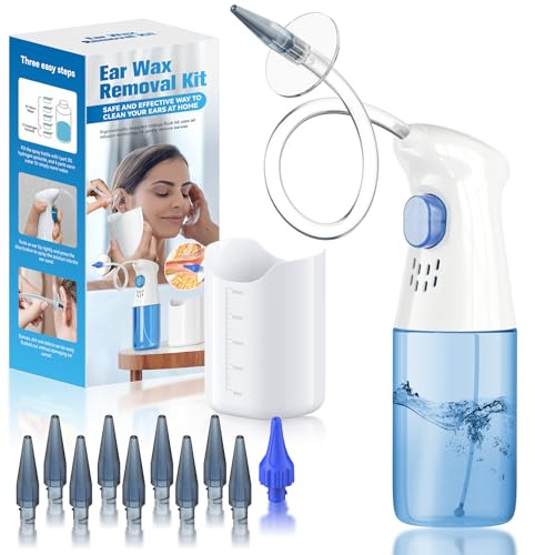 Ear Wax Removal, Ear Cleaner, Ear Wax Removal Kit, FSA Eligible Items Only List, Manual Ear Irrigation Flushing System, Safe and Effective to Clean Ear Built Up Wax
