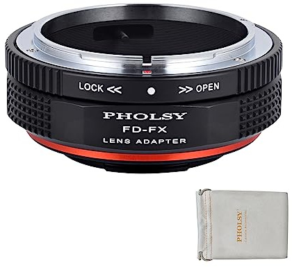PHOLSY Objektivadapter Kompatibel mit Canon FD Objektiv und Fuji X Kamera | Manueller Bajonettadapter mit Blendenhebel Kompatibel mit Canon FD auf Fujifilm X, FL auf X, FD auf Fuji X, FD auf X