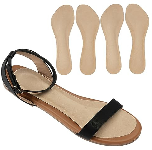 (2 Pairs) Pigskin Non-Slip High Heel Cushion Inserts Arch Support, Shock & Sweat Absorption, Adhesive Shoe Insoles for Dress Shoes Flats Boots Sandals Relief Blister Callus Pain, Fits Women 8-12 Size