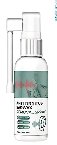 Spray antitinnitus, spray para eliminar la cera de los oídos, spray para disolver la cera de los oídos, limpiador suavizante de la cóclea natural y la cera de los oídos, alivia el tinnitus y destapa l