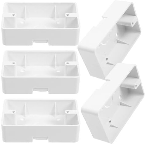 DOITOOL Surface Mount Outlet Box : 5 Pack Plastic Electrical Junction Boxes Electrical Outlet Box Single Gang Low Voltage Surface Mount Backbox - 1.38 Inches in Depth in White