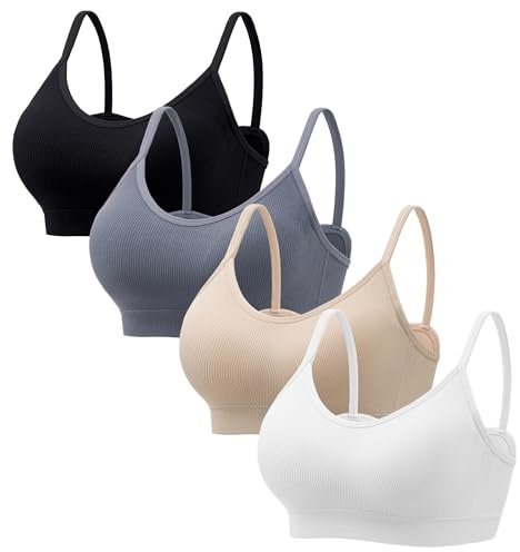 HBselect Burstier Damen Baumwolle, BH Damen ohne Bügel Seamless BH Damen | Sport-BHs für Damen weicher Unterstützung Damenmode, komfort gepolsterte Yoga Bustier, BH ohne Bügel guter halt testsieger