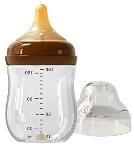 Biberons en verre, biberon pour bébé, Biberons à col large de 160 ml avec tétine semblable à un sein, Biberons pour nouveau-nés pour bébés âgés de 0 à 6 mois, biberons à lait