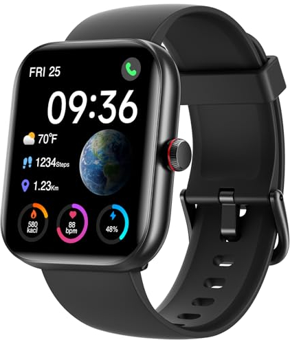 Smartwatch Herren Damen mit Telefonfunktion & Alexa eingebaut,Fitnessuhr mit 110+ Sports,Armbanduhr IP68 Wasserdicht, 24H Herzfrequenz SpO2 Schlafmonitor,1,91 Uhren Damen mit iOS/Android - Schwarz