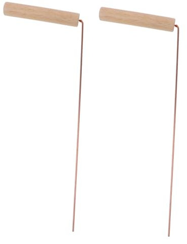 Hohopeti Baguettes de Sourcier en Laiton 2pcs Kit Robuste Surface Lisse pour Détection Camping et Recherche Paranormale Équipement Pratique
