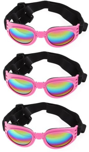 BESPORTBLE 3stücke Pet Glasses Für Hunde Uv-Schutz Winddicht Faltbar Mit Verstellbarem Riemen Augenschutz Für Outdoor-aktivitäten Geeignet Für Haustiere Ab