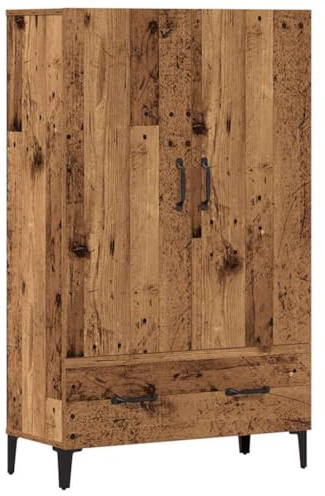 vidaXL highboard - old wood engineered storage cabinet 70x31x115 cm - modern sideboard for home decor with ample compartment storage