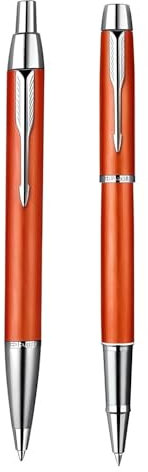 Parker IM Premium Metallic Orange Kugelschreiber und Tintenroller in Geschenkbox
