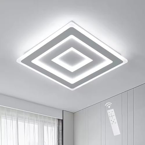 Comely 52W 5850LM Plafon LED Techo Regulable, Cuadrado Blanco Lampara Techo con Mando a Distancia 3000K-6500K 40CM, Lamparas de Techo para Dormitorio Salon Cocina Comedor Pasillo