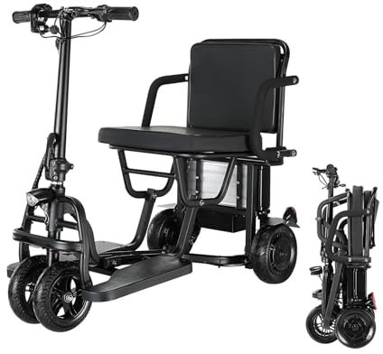 Zusammenklappbarer Mobilitätsroller für Senioren und Erwachsene, zusammenklappbarer 3-Rad-Elektromobil 50 Bare (ohne Batterieladegeräte)(Size:5A)