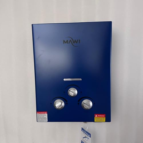 Tankless water heater Gas Propane 1.6GPM VENT FREE 41000 BTU Portable hot water Heater Great for RV & Home outdoors installation - On demand Instant hot water supply - Calentador de agua de Gas (Blue)