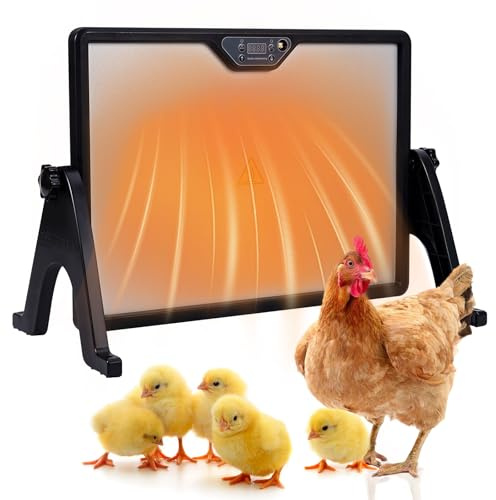 Hühnerbrüter-Heizung mit Ständer, 180W Hühnerstall-Heizung mit eingebautem Thermostat, Fernbedienung & Energiesparmodus für Küken, Kätzchen, Kleintiere