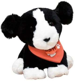 HISTOIRE D'OURS - Petite Peluche Chien Noir&Blanc SPA - 16 cm - Peluche Très Douce à Adopter avec Boîte Forme Niche - Partenariat SPA - Idée Cadeau Solidaire pour Enfants et Adultes - SPA-CHIENNBMM