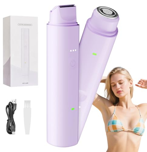 2025 New Glow Aura Womens Shaver,2 in 1 Double Head Bikini Trimmer Women,USB Rechargeable Waterproof Bikini Trimmer Women,Wet & Dry,for Face Body Armpit Bikini Leg Hair Removal