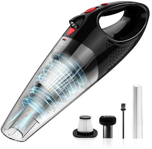 Deedlite Akku Staubsauger Testsieger, Handstaubsauger Akku， Kabelloser Nass- & Trockensauger Mit Led Für Autositze, Teppich, Treppe, Tierhaare