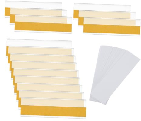 Gogogmee 30sätze Klare Selbstklebende Etikettenhalter Aus Pvc Zum Organisieren Und Schützen Von Karteikarten Regalen Schreibtischen Und Schränken Mit Austauschbaren Papiereinlagen Für