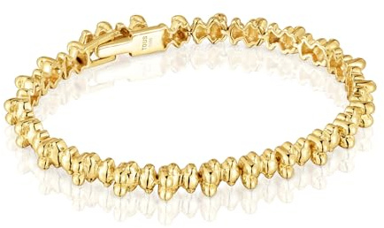 TOUS Pulsera Cadena para Mujer con Baño de Oro 18 Kt sobre Plata de Primera Ley Motivos Oso, Colección Bold Bear