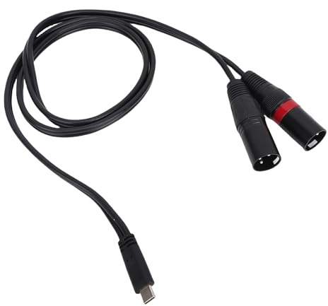 VBESTLIFE USB C a Doble Cable de Audio Masculino XLR, Escriba C a 2 XLR Adaptador Masculino Cable de Amplificador Estéreo para Amplificador de Alimentación del Teléfono Altavoz Activo