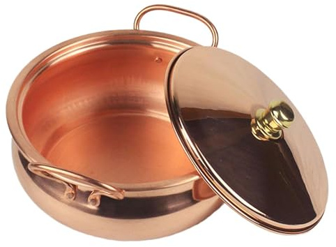 Olla de cobre para sopa, utensilios de cocina de inducción hechos a mano, 20 cm, apto para estufas y cocina doméstica