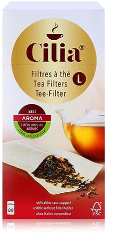 Cilia Teefilter Größe L 80 ST, Naturbraun