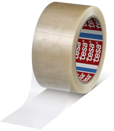 tesa tesapack 4120 PVC Paketklebeband Transparent, starke Haftung, geräuscharmes Abrollen, 66m x 50mm