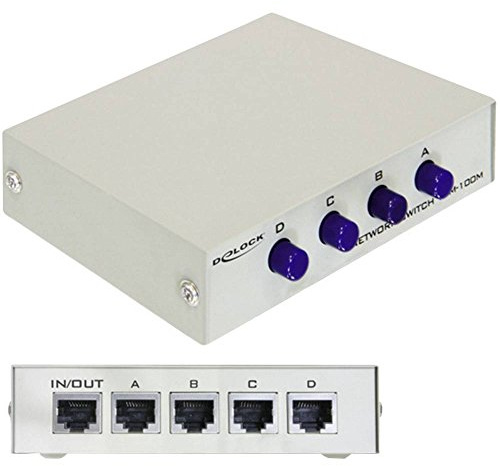 Delock Umschalter RJ45 10/100 Mbps 4 Port manuell Bidirektional