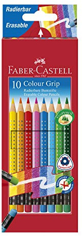 Faber-Castell 10er Etui Buntstifte Colour Grip radierbar
