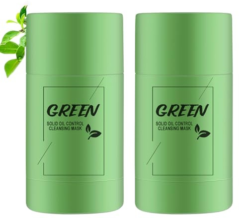 2PCS Green Tea Cleaning Mask,Blackhead Peel Off Mask Purifying Clay Stick Facial Mask,Face Moisturizes Oil Control,Deep Clean Pore,Improves Skin for Women Men All Skin Types