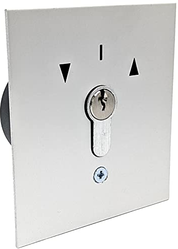 geba US 1-2T/1 Unterputz Einbau Schlüsselschalter Schlüsseltaster DIN Profilhalbzylinder 2Taster 3 Schlüssel Aluminium Frontplatte Silber einbruchhemmend IP54 Antrieb Garagentor Tür Tor Schranke Motor