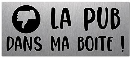 Placa grabada para buzón La Pub en mi caja autoadhesiva, 10 x 4 cm, aluminio cepillado