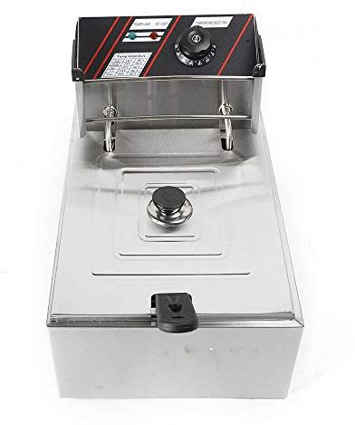 SHZICMY Catering Friggitrice elettrica in acciaio inox, con zone fredde, 2500 W, 5,5 l