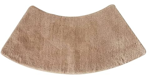 DFEO Curved Shower Mat, 45x100cm Microfiber Bath Mat for Quadrant Shower Corner, Fluffy Washable, Soft Absorbent and Fit Perfect Around Corner. (Light Brown)