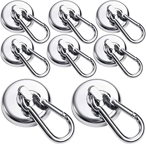 Grtard 45kg+ Strong Magnetic Hooks with Carabiner, 8 Pack