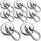Lot de 8 crochets magnétiques, 45,4 kg, crochets magnétiques robustes en néodyme avec mousqueton pivotant, aimant avec crochet de suspension pour réfrigérateur, cuisine, casier, barbecue – Diamètre 32