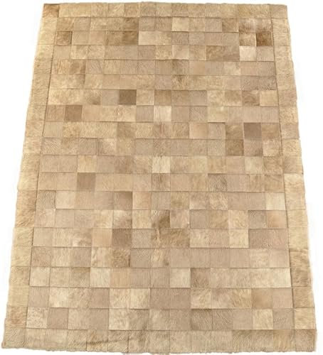 Kuhfelle Online & Nomad KUHFELL Teppich Patchwork FELLTEPPICH AUS ECHTEM KUHFELL RINERFELL IN VERSCHIEDENEN GRÖßEN (grau beige, 150 x 200)