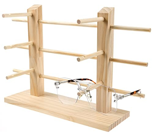 YAXIDAEVER Kreative Holz Sonnenbrille Rack ,Brillenaufbewahrung mehrere Brillen,Brillenhalter,Brillenständer für Sonnenbrillen,Myopiebrillen, Lesebrillen, Beobachten