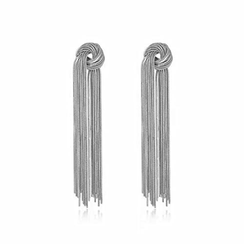 BiBeary lang Quasten Anhänger Tropfen Ohrringe Damen Blume geformt Ohrringe 925 Sterling Silber Nadel