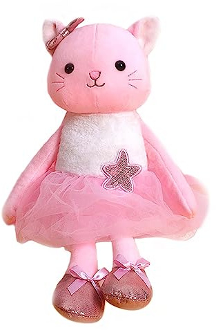 Ruzucoda Plush Ballerina Dolls Kitten Cat Stuffed Animals Toys Ballet Dance Recital Gifts for Girls 15.5 Inches (Pink)
