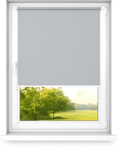 time4blinds Blackout Blinds - Stick on or noninvasive Roller Blinds for Windows Adhesive Blinds Easy Fit Clip On Blinds Thermal Insulated Blackout Fabric Roller Blinds Width 40-140cm, Height 100-250cm