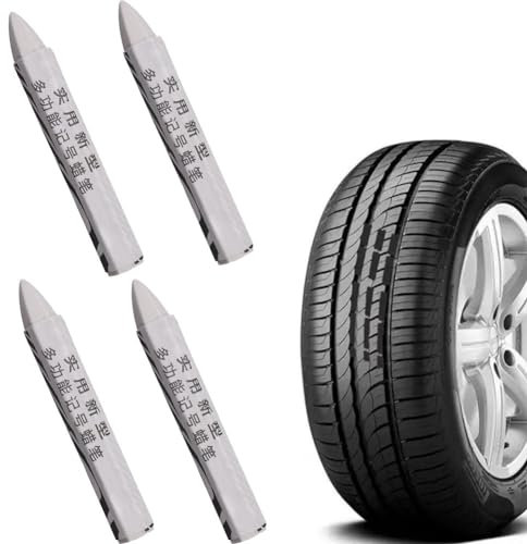 HFLWYWD Tire Marking Paint Crayon, 4pcs Oil Resistant Tire Crayon,Multi-Surface Marking Tire Marking Chalk,Waterproof Tire Crayon Marker,Fade Resistant Tire Marking Crayon,Tire Marker Drawing Crayons