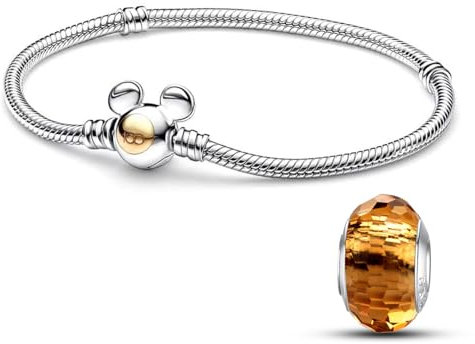 HappyStar Armkette Damen Silber 925, Damen Armband für Beads Charms，Kmpatibel Mit Pandora Charms.