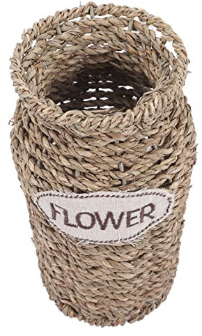 FUNOMOCYA Geflochtener Blumenkorb Mit Stabilem Boden Rustikale Vase Für Blumenarrangements Für Frische Oder Getrocknete Blumen Natürliche Dekoration Für Zuhause Oder Büro