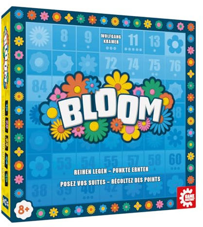 Game Factory 646078 Bloom, Legespiel mit Zahlen, Familienspiel ab 8 Jahren | für 2-5 Spieler, Gesellschaftsspiel, Brettspiel