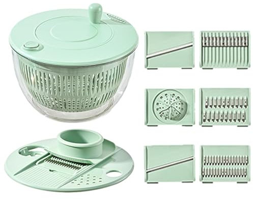 Vegetable Spinner - Pasta and Fries Pump Spinner, Multifunctional Salad Dryer | Transparent Vegetable Washer, Quick Pumping Salad Spinner, Kitchen Grater and Slicer for Fresh Produce, Home Cooking