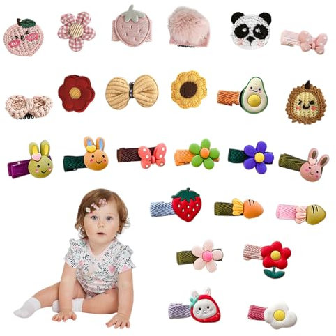 GIDWRIY 25 PC Haarspangen für Neugeborene, feines Haar, Kleinkind Haarschmuck mit Haarklammer, Soft Newborn Hair Clips