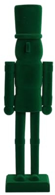 PE Casse-Noisette Velours Vert 30cm – Figurine Soldat en Bois Luxe – Décoration de Noël Cheminée & Table Élégante