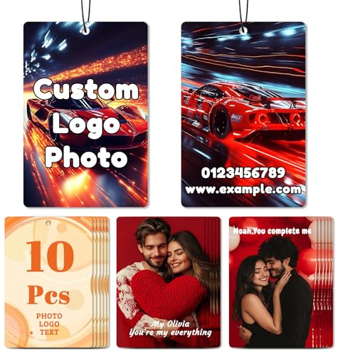 10/20/50/100 Stück Personalisierte Auto-Lufterfrischer mit Foto/Logo Maßgeschneidert Duft-Lufterfrischer Doppelseitige Bilder Großhandel für Kleiderschrank Bad Hängende (Rechtwinklig)