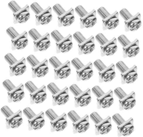 HOLIDYOYO 40 Set Nickel Plated Square Washer Terminal Screws for Secure Electrical Connections Battery Terminal Fastening Replacement for Motorcycles and